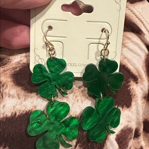 Green Shamrock Earrings